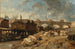 kąpielowy z łodziami do prania w pobliżu Pont-Neuf - Johan Barthold Jongkind — widok dzieła