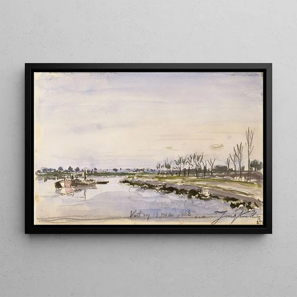 Bords de rivière - Johan Barthold Jongkind — oprawiony obraz na ścianie