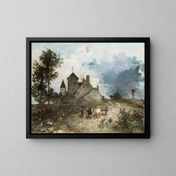 Le Château Nivre - Johan Barthold Jongkind — oprawiony obraz na ścianie