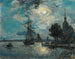 Port Dordrechtu przy księżycowym świetle - Johan Barthold Jongkind — widok dzieła