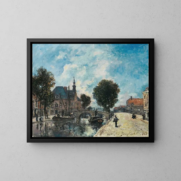 Le Spui, La Haye - Johan Barthold Jongkind — oprawiony obraz na ścianie