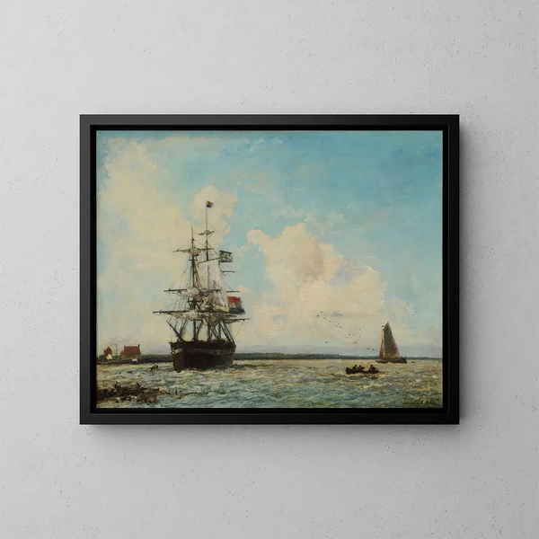 Le Grand Canal de Dordrecht - Johan Barthold Jongkind — oprawiony obraz na ścianie
