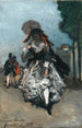 Młoda kobieta z parasolką - Johan Barthold Jongkind — widok dzieła