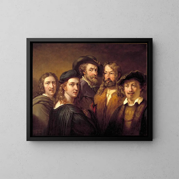 Rafael, Rembrandt, Nicolas Poussin, Albrecht Dürer i Pierre-Paul Rubens - Johan Gustaf Sandberg — oprawiony obraz na ścianie