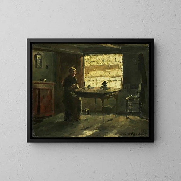 Wnętrze wiejskie - Johan Hendrik Weissenbruch — oprawiony obraz na ścianie