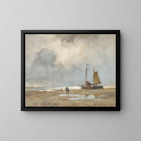 Widok na plażę - Johan Hendrik Weissenbruch — oprawiony obraz na ścianie