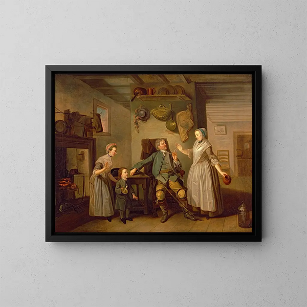 Davida Garricka i Mary Bradshaw w Le Retour du fermier - Johan Joseph Zoffany — oprawiony obraz na ścianie