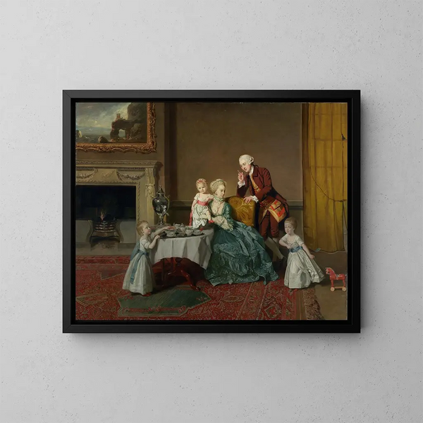 Johna czternastego lorda Willoughby de Broke i jego rodziny - Johan Joseph Zoffany — oprawiony obraz na ścianie
