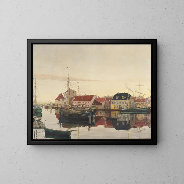 Port w Randers - Johan Rohde — oprawiony obraz na ścianie