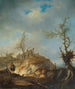Pagórkowaty krajobraz z podróżnikami - Johann Alexander Thiele — widok dzieła