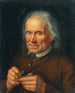 Stary rolnik napełniający fajkę - Johann Baptist Höchle — widok dzieła