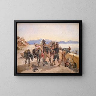 Johann Baptist Kirner - Robbers Attacking Travellers.webp