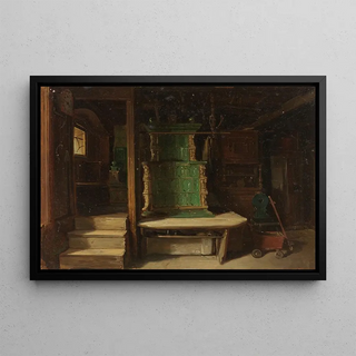 Johann Baptist Kirner - Schwarzwlder Bauernstube mit grnem Kachelofen.webp