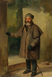 Mężczyzna z brodą w zimowym stroju z uniesionym lewym ramieniem - Johann Baptist Kirner — widok dzieła