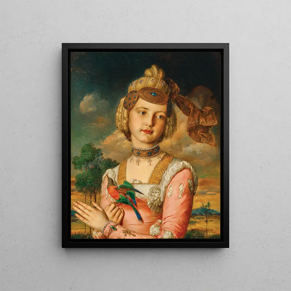 Portret córki Alexandrine Lexi jako młodej szlachcianki - Johann Baptist Reiter — oprawiony obraz na ścianie