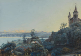 Johann Baptist Stuntz - Vue du Chteau du Schlossberg et du Lac de Bienne.webp