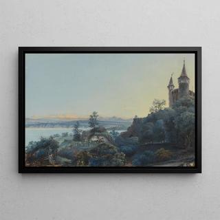 Johann Baptist Stuntz - Vue du Chteau du Schlossberg et du Lac de Bienne.webp