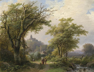 Spacerowicz nad strumieniem - Johann Bernhard Klombeck — widok dzieła