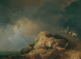 Johann Christian Brand - Kstenlandschaft mit Saumtieren.webp