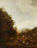 pejzażowy z pasterzami i bydłem - Johann Christian Klenge — widok dzieła