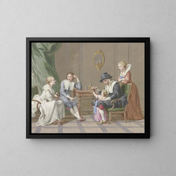 Scena rodzinna - Johann Friedrich August Tischbein — oprawiony obraz na ścianie
