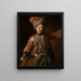 Portret starszej kobiety w mundurze husarza - Johann Georg Dathan — oprawiony obraz na ścianie
