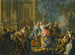 Elegancka firma bawiąca się przed pałacem - Johann Georg Platzer — widok dzieła