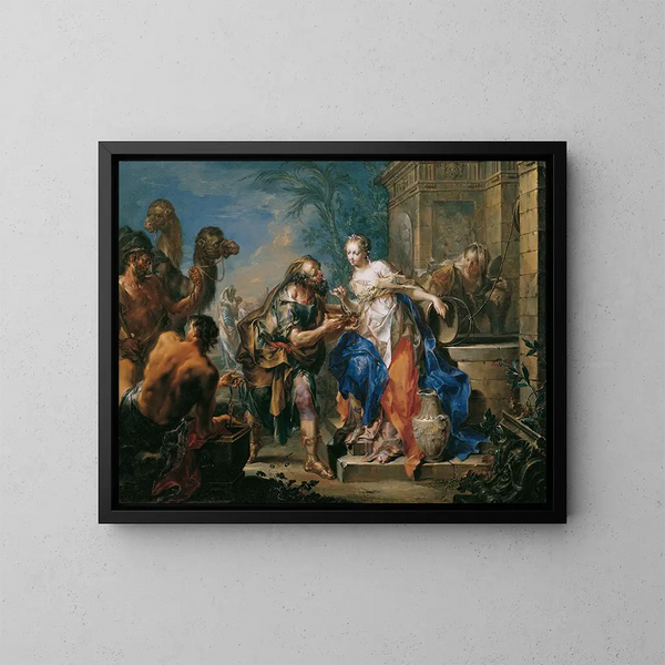Rebekka przy studni - Johann Georg Platzer — oprawiony obraz na ścianie
