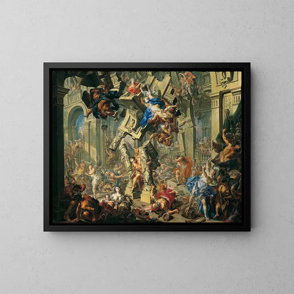 La revanche de Samson - Johann Georg Platzer — oprawiony obraz na ścianie