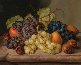 Johann Georg Seitz - Still Life with Grapes and Pears.webp
