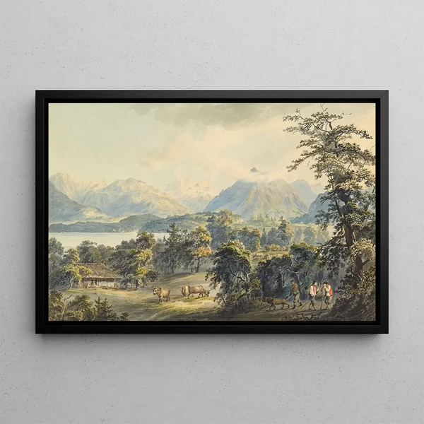 Johann Georg Volmar - Ansicht des Thunersees und des Niesens.webp