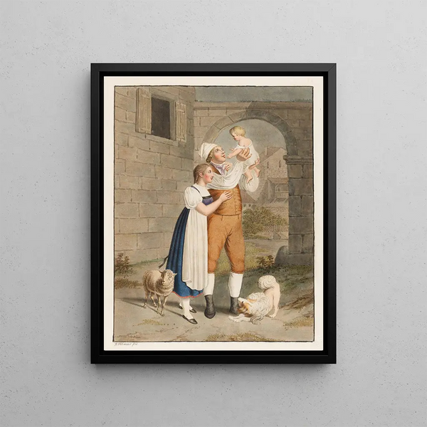 Le Bonheur de l'Hymen - Johann Georg Volmar — oprawiony obraz na ścianie