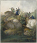 Królewska grupa podziwiająca zachód słońca na szczycie góry Hesselberg - Johann Georg von Dillis — widok dzieła