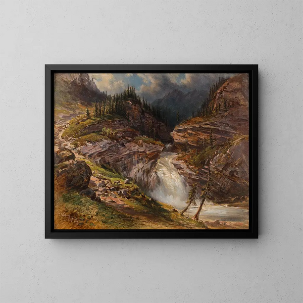 Bergère au bord de la cascade de Golling - Giovanni Battista Varano — oprawiony obraz na ścianie