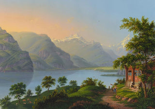 Johann Heinrich Bleuler the Younger - Aufsicht vom Seelisberg ber den Vierwaldstttersee.webp
