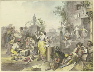 Rozrywki w Trastevere - Johann Heinrich Ramberg — widok dzieła