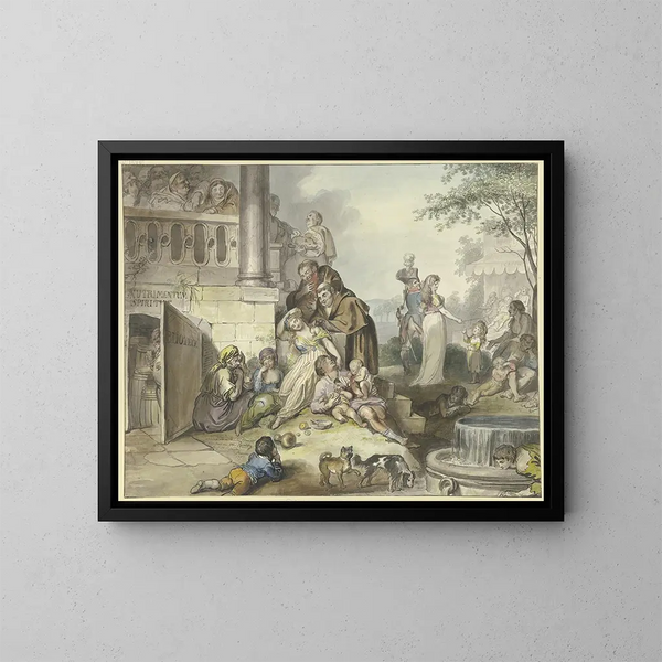 Relaksujący się w Neapolu - Johann Heinrich Ramberg — oprawiony obraz na ścianie