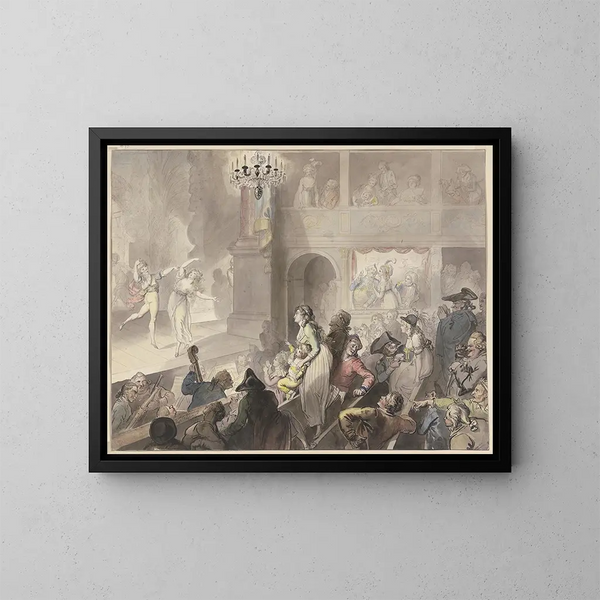 Publiczny obraz teatru podczas przedstawienia baletu - Johann Heinrich Ramberg — oprawiony obraz na ścianie