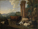 Scena pasterzy na tle krajobrazu ruin rzymskich - Johann Heinrich Roos — widok dzieła