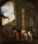 Osteria dans les ruines romaines - Johann Heinrich Roos — widok dzieła