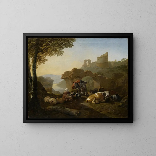 Repos des bergers - Johann Heinrich Roos — oprawiony obraz na ścianie