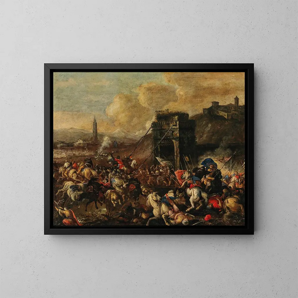 La bataille de Vienne - Johann Heinrich Roos — oprawiony obraz na ścianie