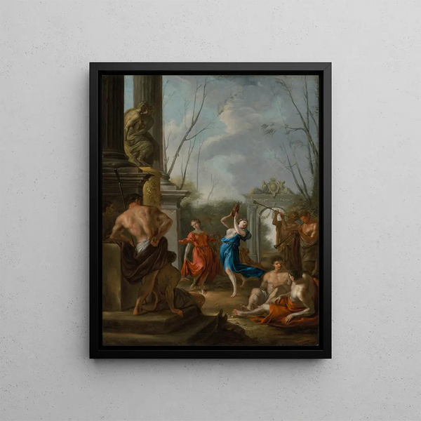 Une bacchanale dans une cour classique - Johann Heinrich Schönfeld — oprawiony obraz na ścianie
