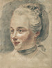 Widok z trzech czwartych głowy dziewczyny zwróconej w lewo - Johann Heinrich Tischbein młodszy — widok dzieła