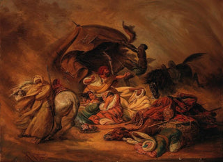 Johann Hermann Kretzschmer - A Caravan In The Desert In A Simoom.webp
