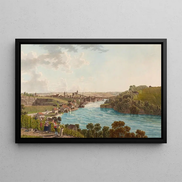 Schaffhausen od zachodu - Johann Jakob Biedermann — oprawiony obraz na ścianie