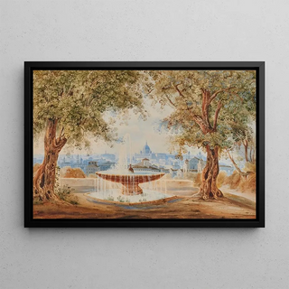Johann Jakob Wolfensberger - Vue de Rome depuis les hauteurs avec la basilique Saint Pierre.webp
