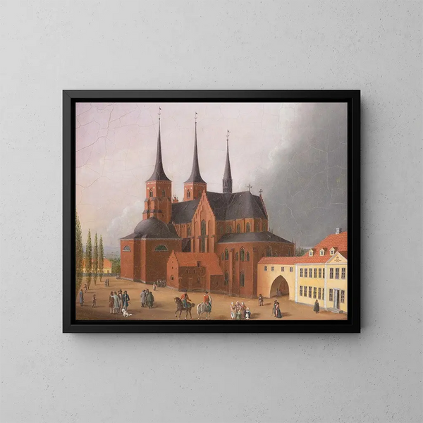 Katedrały w Roskilde - Johann Karl Schultz — oprawiony obraz na ścianie