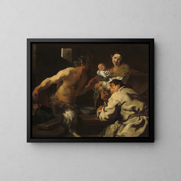 Le satyre et le paysan - Johann Liss — oprawiony obraz na ścianie