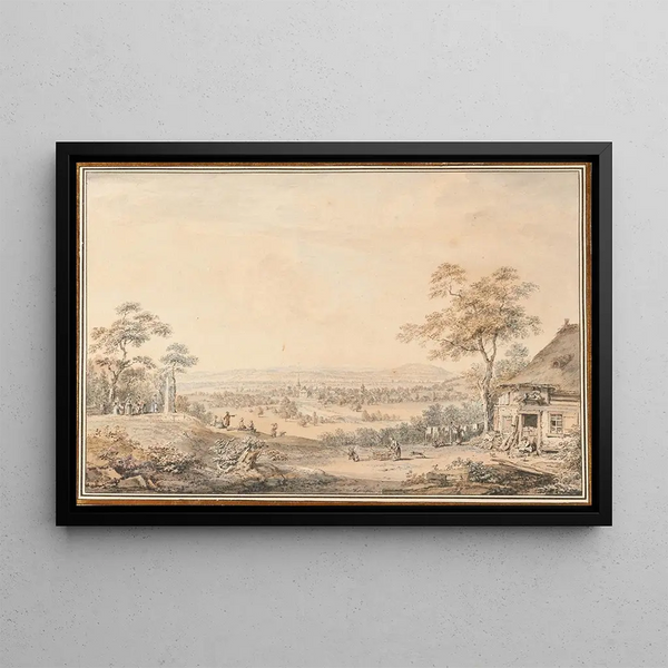 Widok Belp - Johann Ludwig Aberli — oprawiony obraz na ścianie